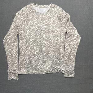 Hurley Top Women's Long Sleeve Size L Neutral Base Layer Yoga Athleisure pocket